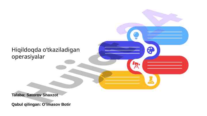 Hixildakda o'tkaziladigan operatsiyalar