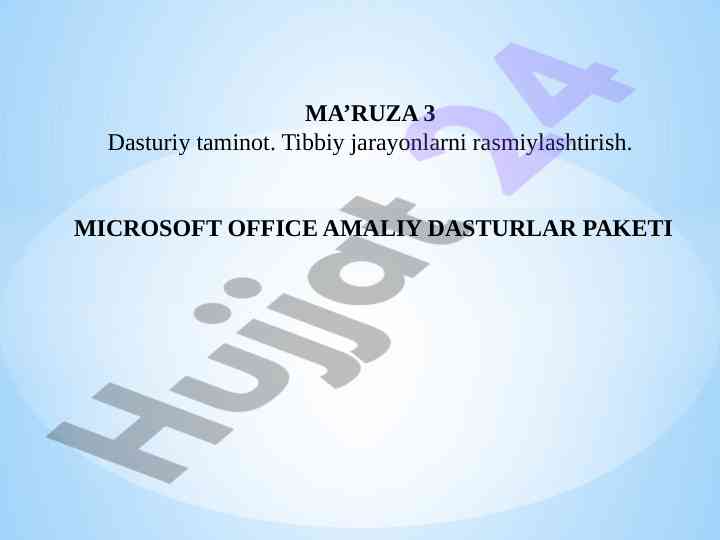 Dasturiy taminot va ooperatsion tizimlar