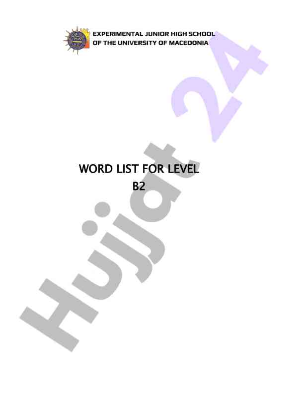 Word list for level b2: essential vocabulary guide