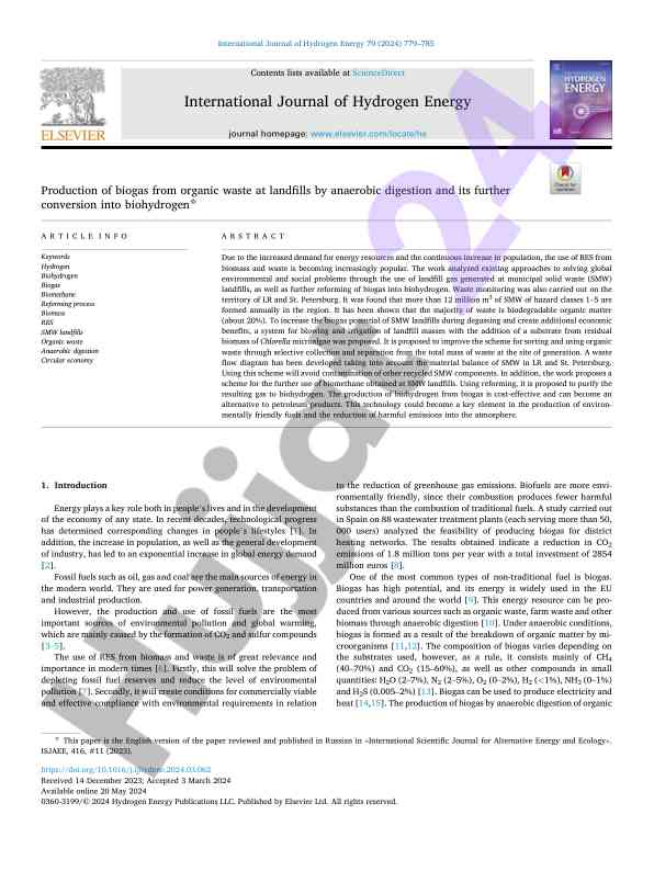 Production of biogas from organic waste at landfills