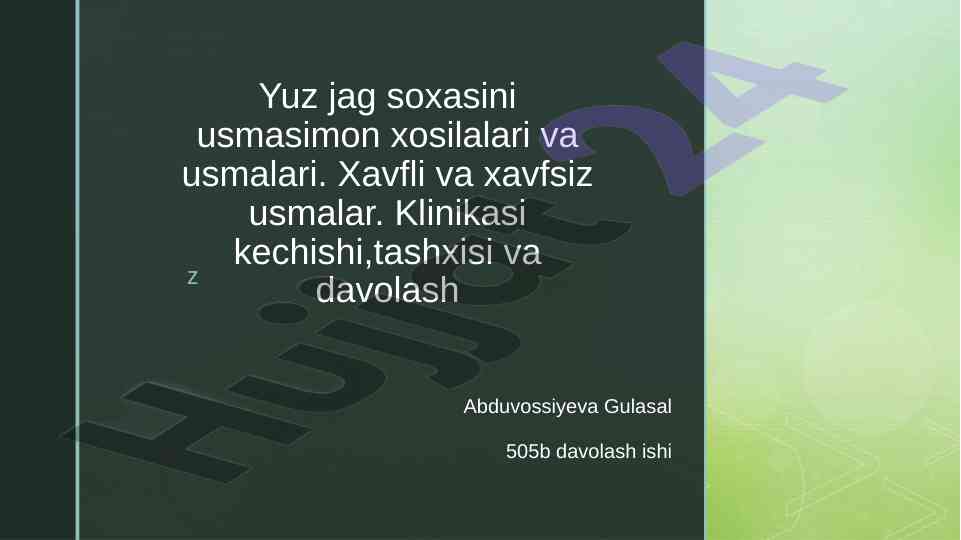 Xavfli va xavfsiz usmalarni tahlil qilish