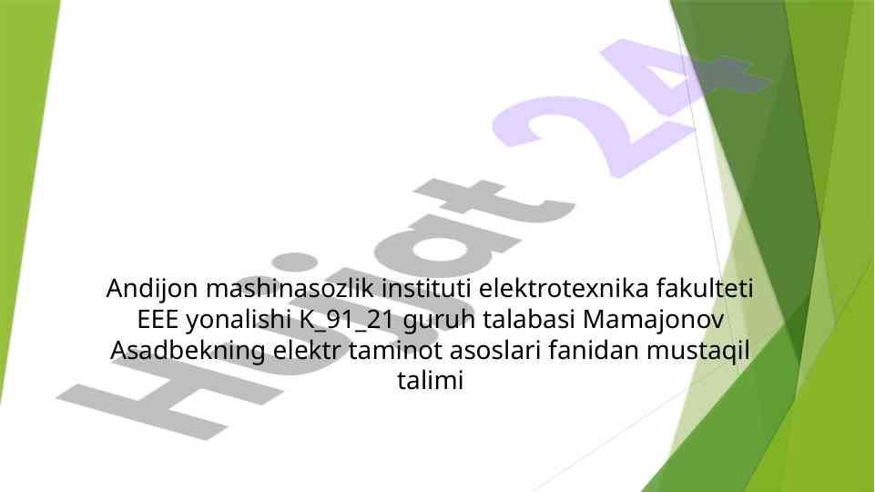 Elektr ta’minoti tizimining releli himoyasi