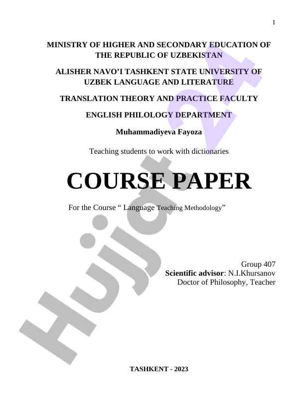 Efficient dictionary use in language teaching methodology