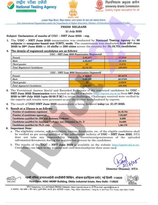 Ugc net exam june 2025 subject wise cutoff marks