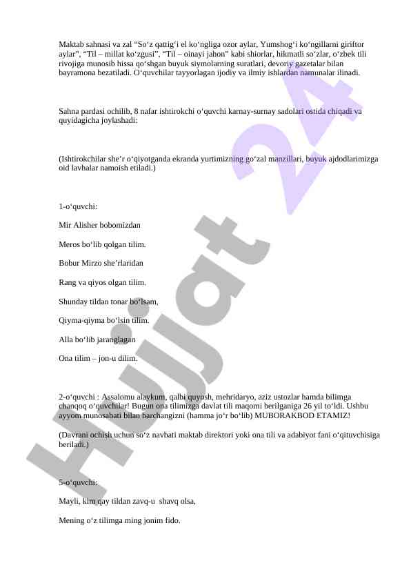 Ona tilimizga bag‘ishlangan tadbir