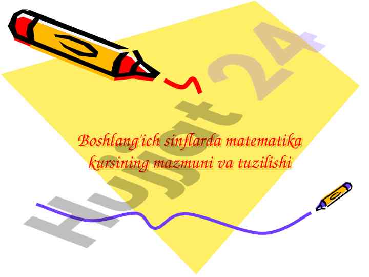 Boshlang'ich sinflarda matematika o'qitish metodikalari