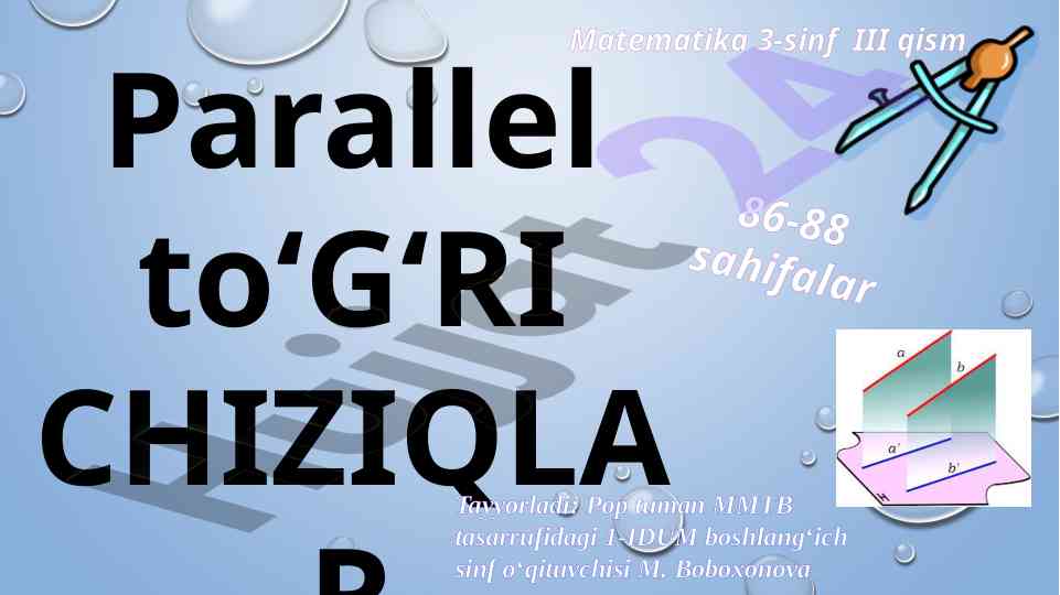 Parallel toʻgʻri chiziqlar matematika 3-sinf iii qism