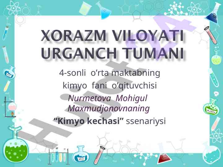 Kimyo kechasi ssenariysi: ta'lim va eksperimentlar