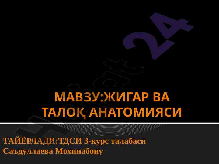 Жигар ва талоқ анатомияси