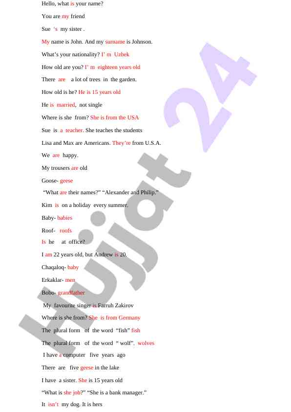 Basic english questions and answers for beginners