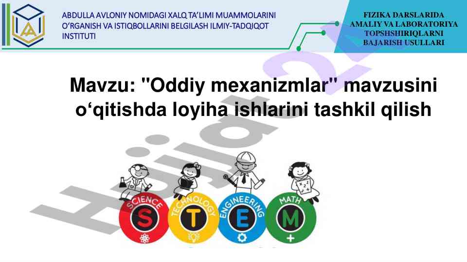 Amaliy va laboratoriya topshiriqlarini bajirish usullari
