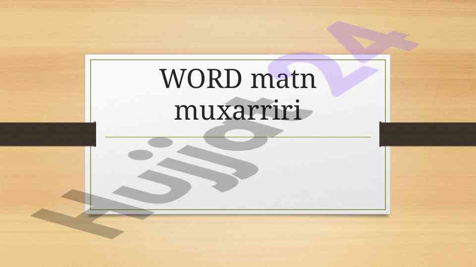 Microsoft word tarixi va funksiyalari