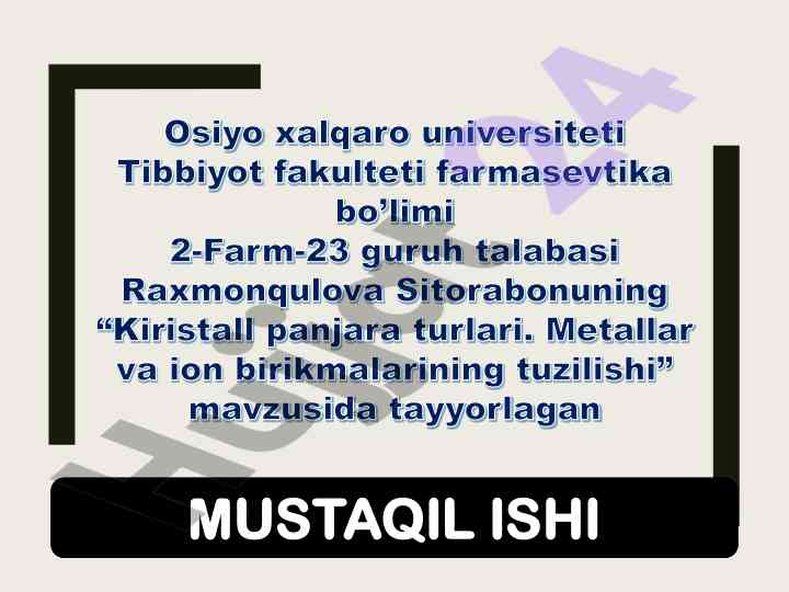 Kristallik panjaraning o'zgarishi va metall elementlar