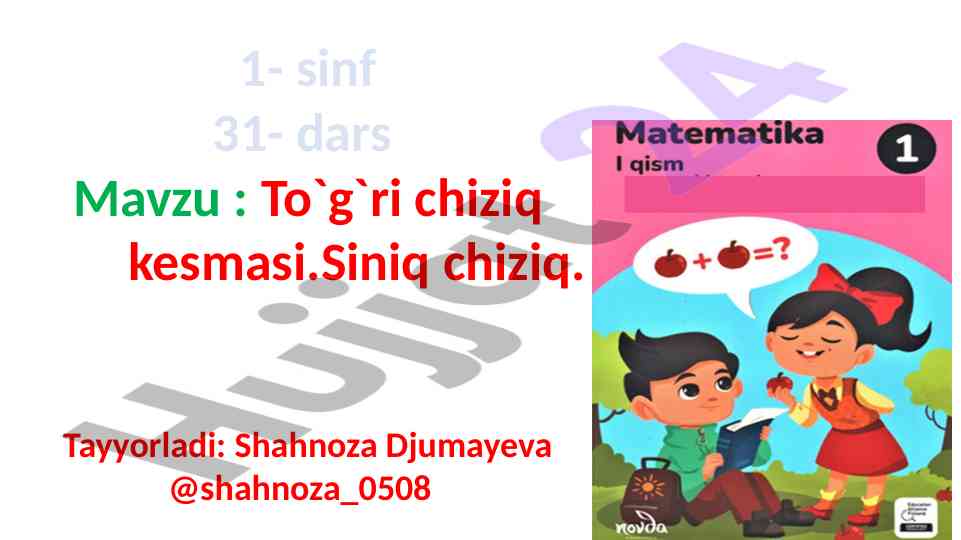 To‘g‘ri chiziq kesmasi va siniq chiziq