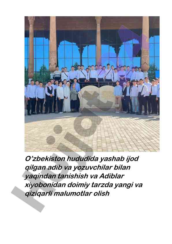 O’zbek adabiyoti va shahidlar xiyoboni sayohatlari