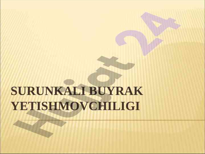 Surunkali buyrak yetishmovchiligi simptomokomplekslari