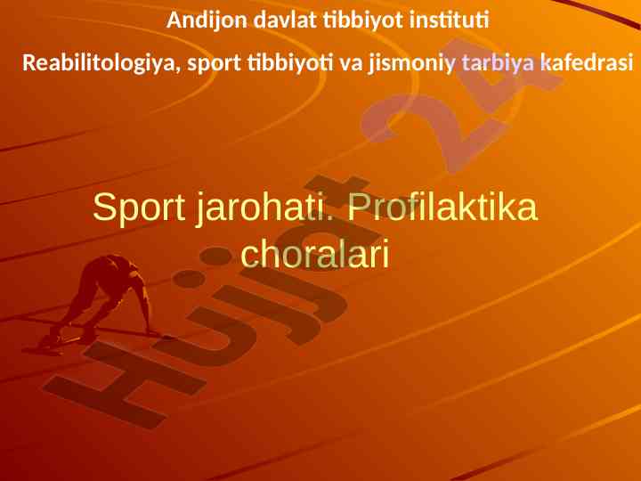 Sport jarohatlari va ularni profilaktika choralari