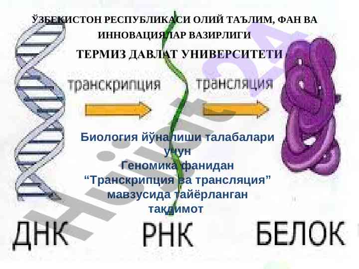 Biologiya talabalari uchun genomika taqdimoti
