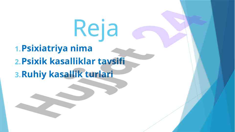 Psixiatriya nima psixik kasalliklar tavsifi