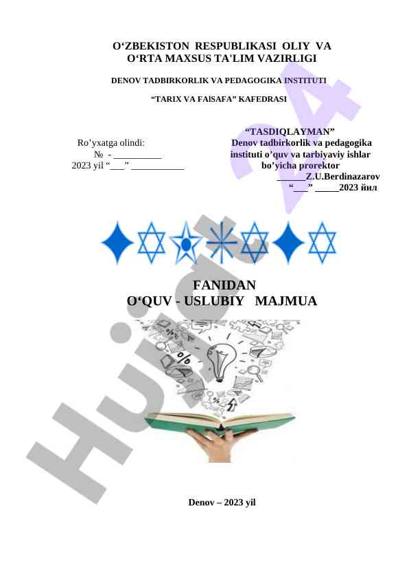 Falsafa fanidan o‘quv uslubiy majmua 2023