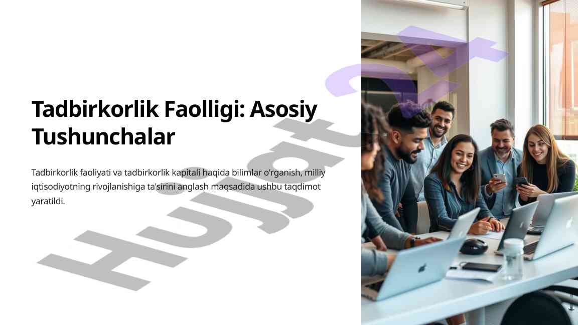Tadbirkorlik faolligi: asosiy tushunchalar