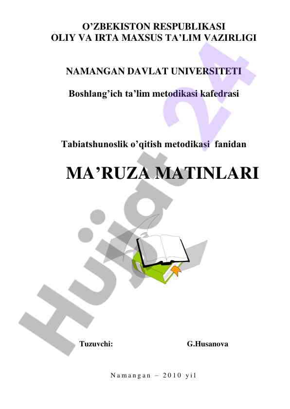 Tabiatshunoslikni o'qitish metodikasi - pedagogik fan