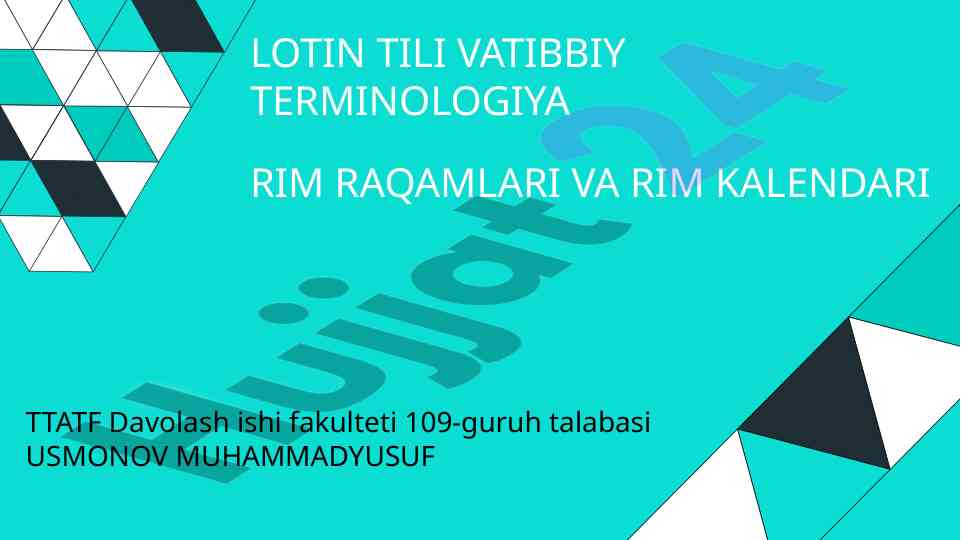 Rim raqamlari va rim kalendari tushunchalari
