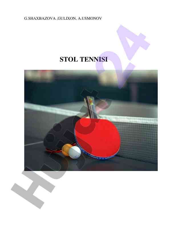 Stol tennisiga oid o‘quv qo‘llanma va nazariy ma’lumotlar