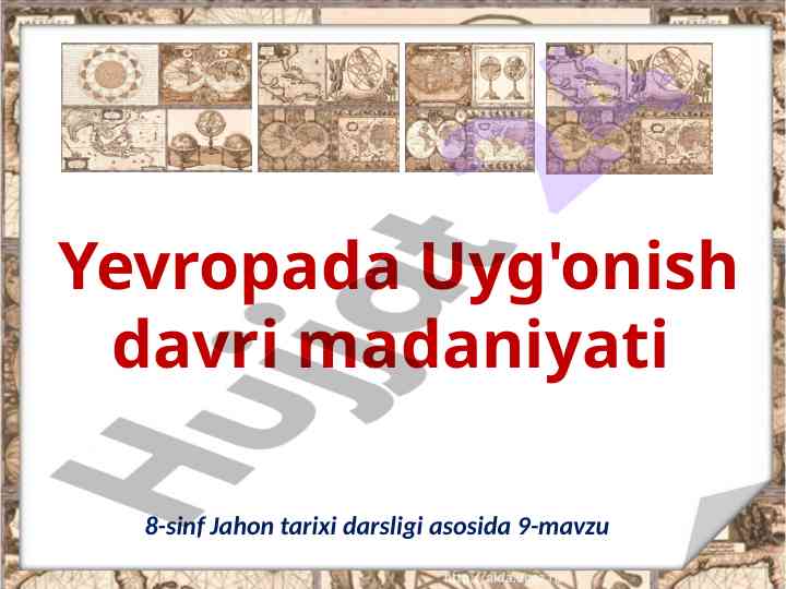 Uyg'onish davri madaniyati 8-sinf darsligi