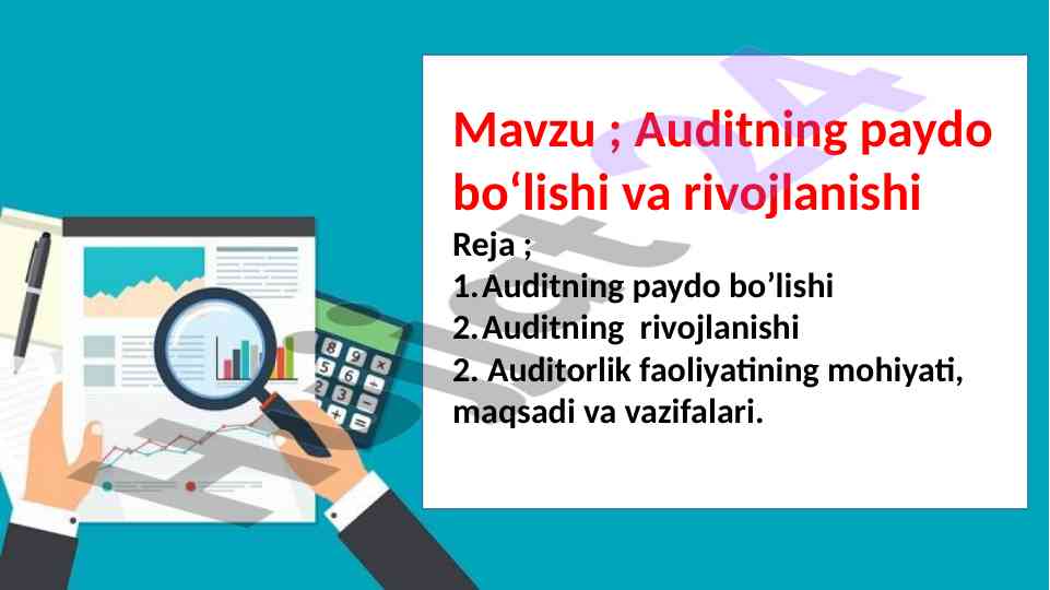 Auditning Paydo Bo‘lishi Va Rivojlanishi