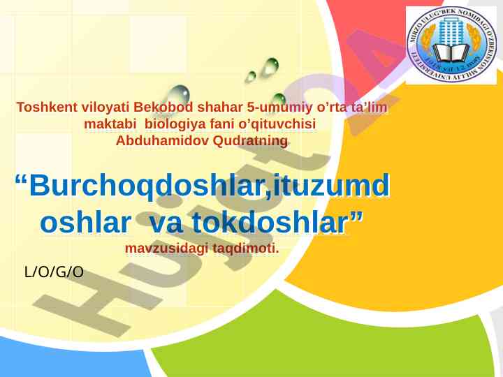 Burchoqdoshlar ituzumdoshlar va tokdoshlar taqdimoti