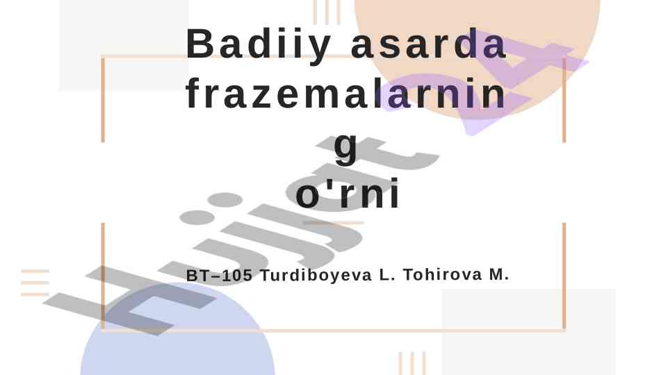 Frazemalarning o'rni va turlari badiiy asarda
