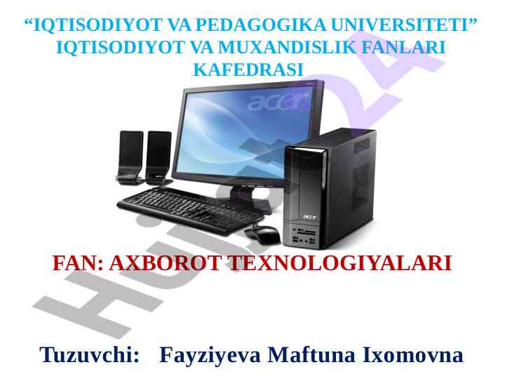 Iqtisodiyotda axborot texnologiyalari tizimlari