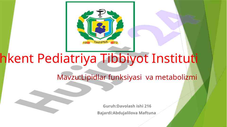 Lipidlar funksiyasi va metabolizmi