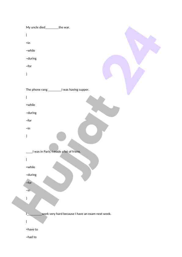 Grammar exercises for english language learners