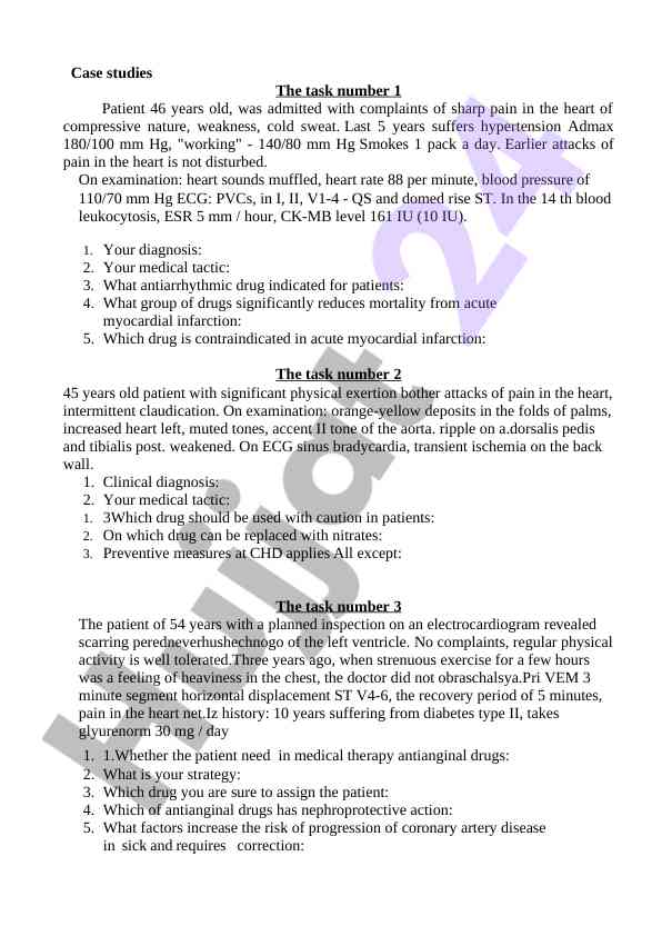 Cardiovascular case studies and ecg analysis
