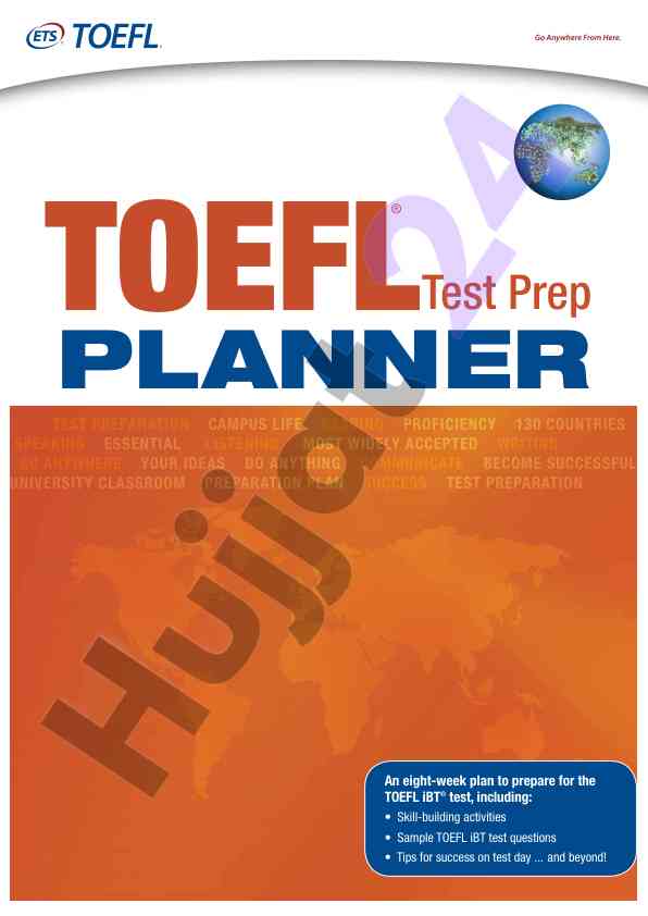 Toefl ibt test preparation eight-week plan