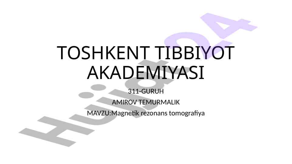Magnit rezonans tomografiyaning ishlash prinsipi