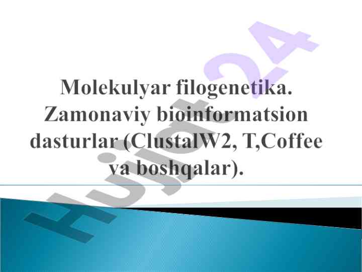 Molekulyar filogenetika va tushunchalari