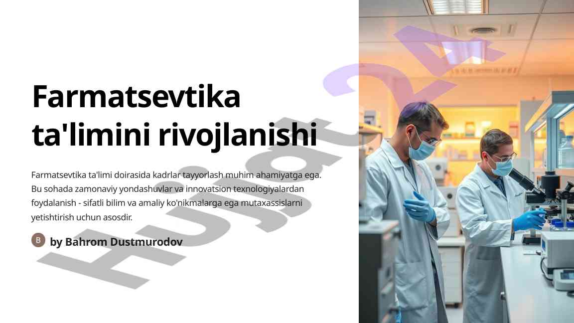 Farmatsevtika ta'limi rivojlanishining asosiy aspektlari