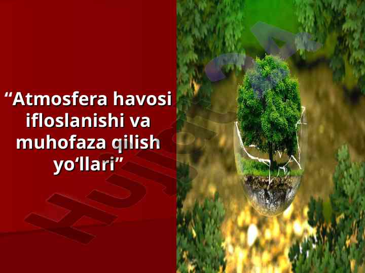Atmosfera havosi ifloslanishi va muhofaza yo‘llari