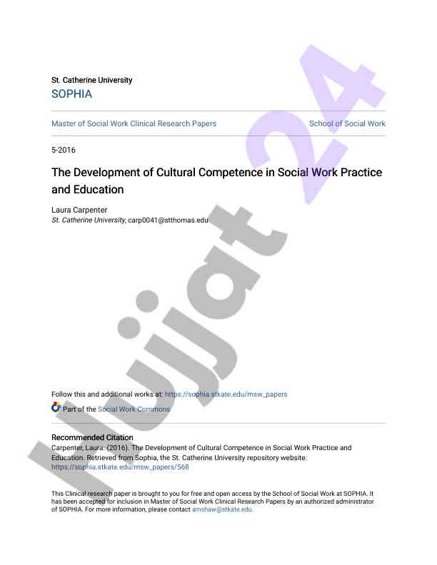 The development of cultural competence in social work