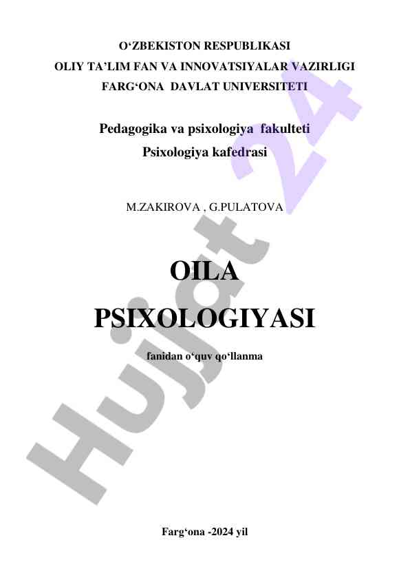 Oila psixologiyasi o‘quv qo‘llanmasi 2024