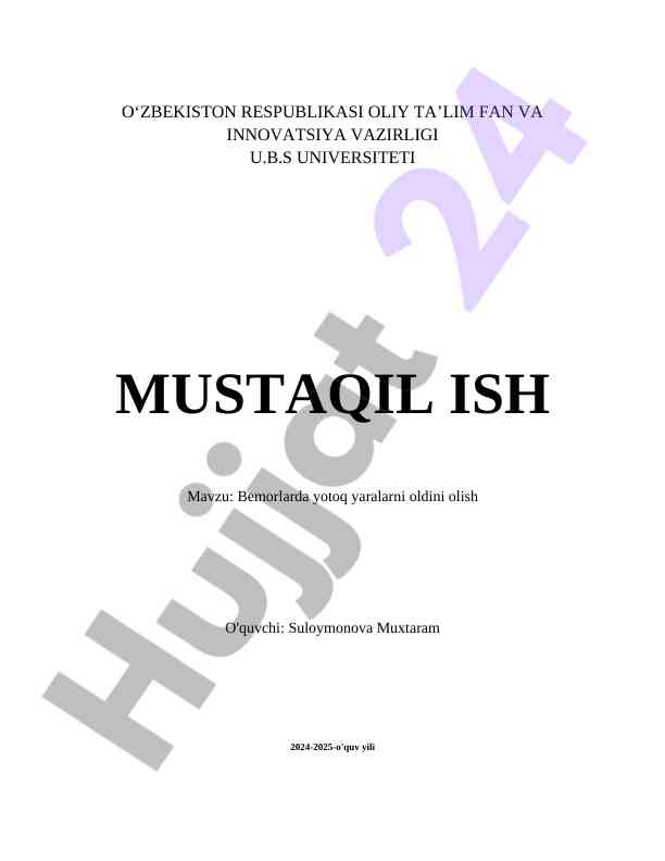 Bemorlar Uchun Yotoq Yaralarini Oldini Olish