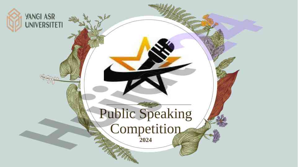 Public speaking competition 2024 announcement