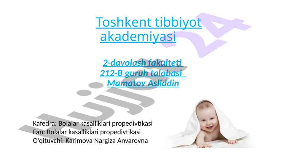 Bolalar asab-ruhiy rivojlanishi bo'yicha o'qitish