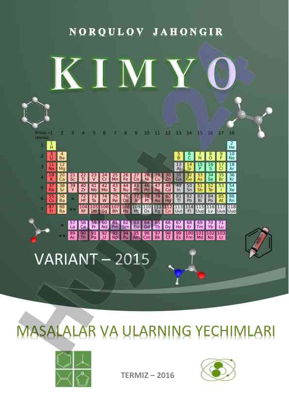 Kimyo masalalari va ularning yechimlari 2016