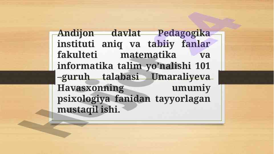 Yosh va pedagogik psixologiya fanining tadqiqoti