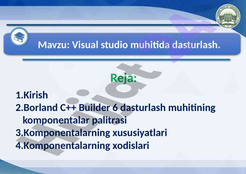 Borland c++ builder loyihalash proyekt saqlash qoʻllanma