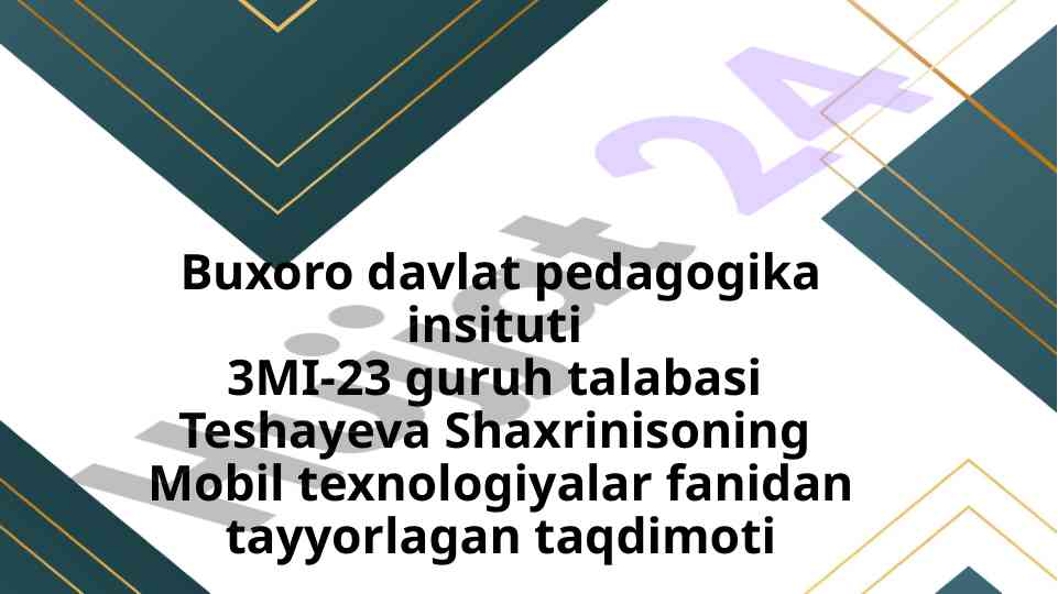 Delphi tilida mobil ilova yaratish taqdimoti